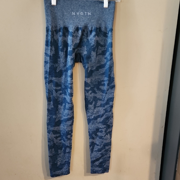 NVGTN Blue Leggings Athletic Stretch XS EUC - Picture 1 of 5